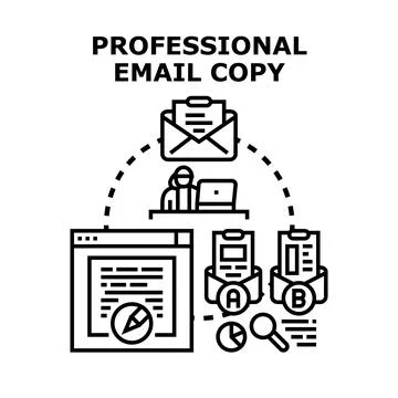 Professional email copy writing and marketing strategy Stock Illustration