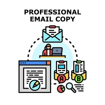 Professional email copy writing and marketing strategy Stock Illustration