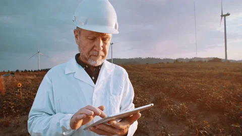 Professional Engineer cheching update data of Ecology technology system on Stock Footage 135132114