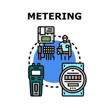 Professional engineer doing electricity consumption metering service Stock Illustration