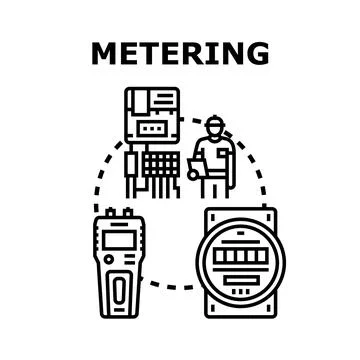 Professional engineer doing electricity consumption metering service Stock Illustration