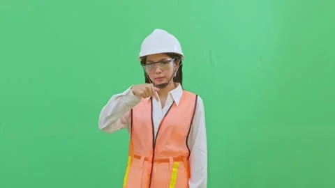 Professional Engineer Pointing Down to Call to Action Space Video stock 331856619