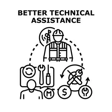 Professional engineer providing technical support customer service Stock Illustration