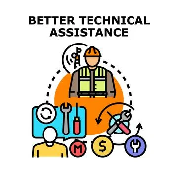 Professional engineer providing technical support customer service Stock Illustration