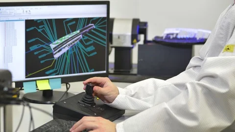 Professional Engineer Scanning an Part Using a Controller on 3D Scanner 動画素材 124581153