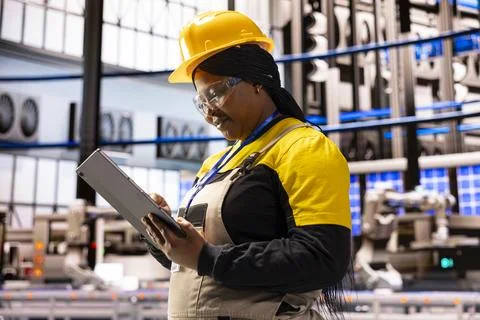 Professional engineer using tablet Stock Photos