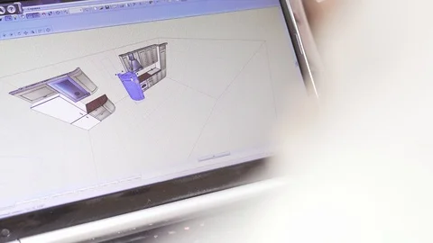 A professional engineer works at a computer in the office, close-up Stock Footage 127511780