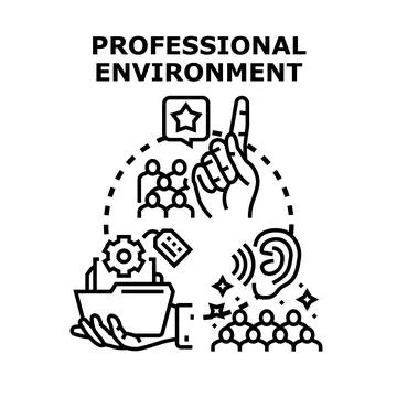Professional environment developing team collaboration and workflow managemen 스톡 일러스트