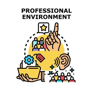 Professional environment developing team collaboration and workflow managemen Stock Illustration
