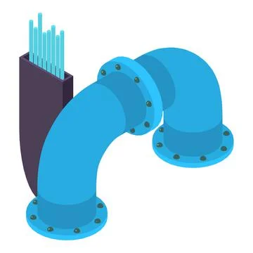 Professional equipment icon isometric vector. Welding rods part of curved pipe Stock Illustration