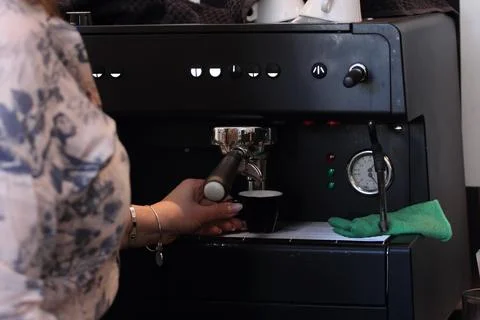 Professional espresso coffee machine Stock Photos