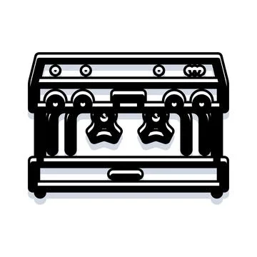 Professional espresso coffee maker machine vector icon Stock Illustration