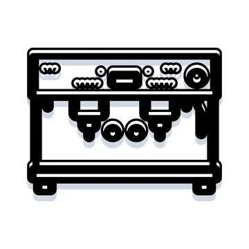 Professional espresso coffee maker machine preparing beverages Stock Illustration