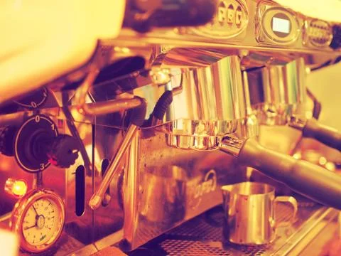 A professional espresso coffee maker Stock Photos