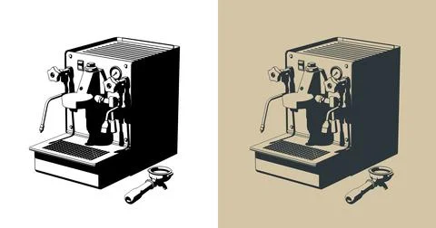 Professional espresso machine 스톡 일러스트