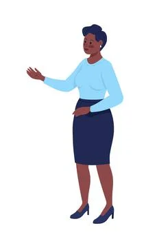 Professional executive talking semi flat color vector character Stock Illustration