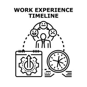 Professional experience timeline tracking career development and satisfaction Stock Illustration