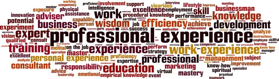 Professional experience word cloud Stock Illustration