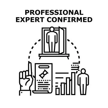 Professional expert confirmed evaluation process illustration Stock Illustration