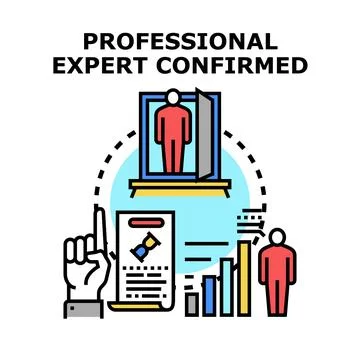Professional expert confirmed evaluation process illustration Stock Illustration