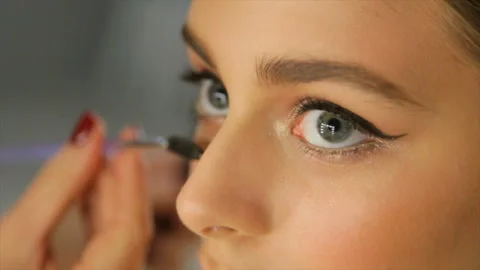 Professional eye makeup. Stock Footage 86325531