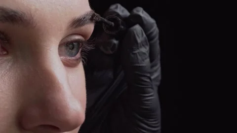 Professional eyebrow makeup. 스톡 동영상 153803352