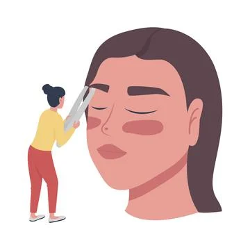 Professional eyebrow shaping flat concept vector illustration Stock Illustration