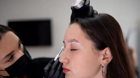 Professional eyebrow tinting Stock Footage 146531000