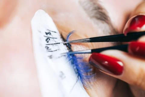 Professional eyelash extensions Stock Photos