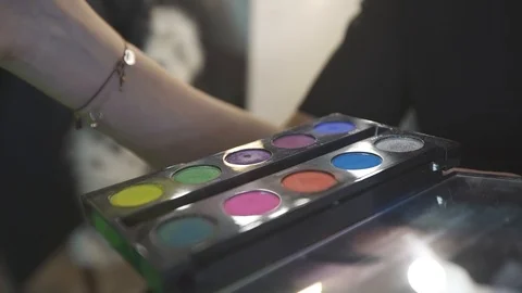 Professional Eyeshadows Palette Stock Footage 98908433