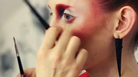 Professional face makeup Video stock 21862492