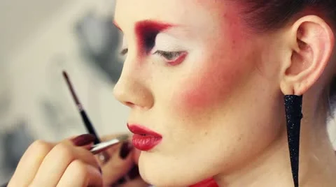 Professional face makeup Stock Footage 21862585