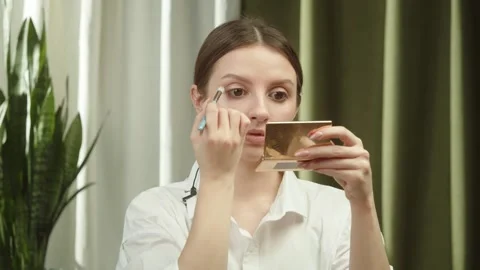 Professional Facial Makeup. Stock Footage 272145848