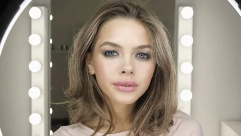 Professional fashion model looking into the camera Stock Footage 75029474