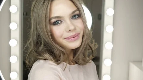 Professional fashion model looking into the camera Stock Footage 75030640