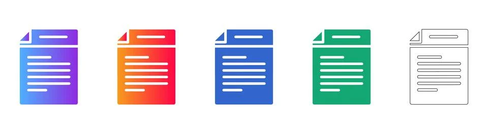 Professional File Document Icon Set Stock Illustration