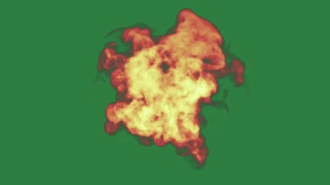 Professional Fire Burning Green Screen Element Stock Footage 338015634