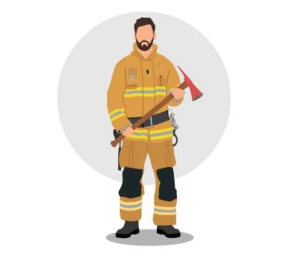 Professional fireman Ilustração Stock