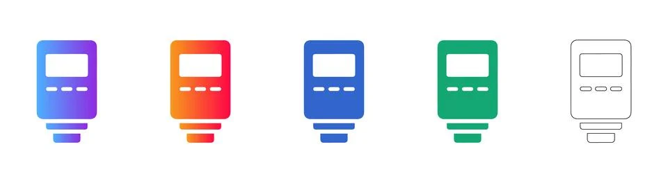 Professional Flash Meter Icon Set Иллюстрация