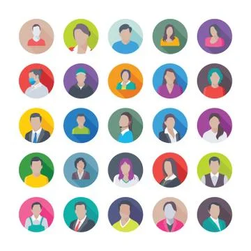 Professional Flat Icons of Professions Stock Illustration