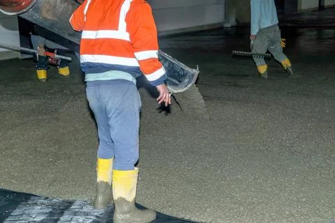 Professional floor screed. Stock Photos