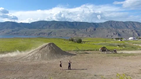 Professional FMX Jump with slowmo, 2 scenes Stock Footage 43503773