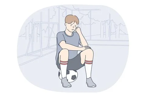 Professional football player, soccer ball, sport concept Stock Illustration