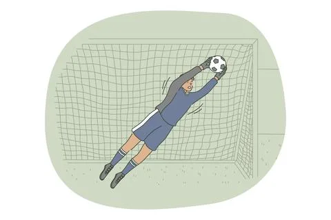 Professional football player, soccer ball, sport concept Stock Illustration