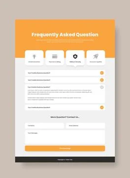Professional frequently asked question or faq page web interface design wit.. Stock Illustration