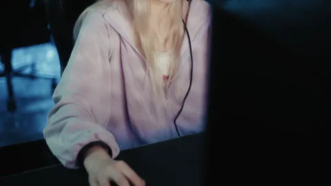 Professional Gamer Concentrating During Computer Game Stock Footage 342129770