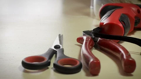 Professional garden pruner or scissors or secateurs isolated on white background Stock Footage 88566156