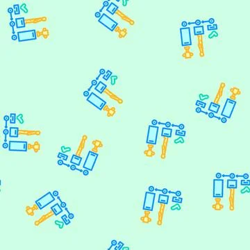 Professional goals interview job vector seamless pattern Illustrazione stock