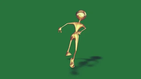 Professional Golden Walking Green Screen Element Stock Footage 338017859