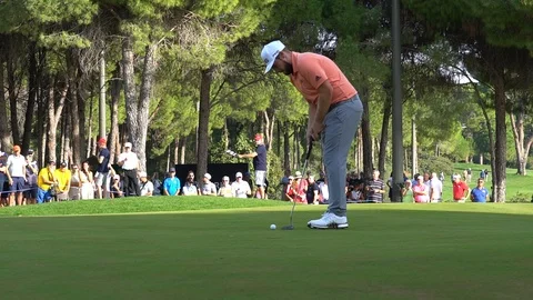 Professional Golfer Hitting, Golf Course Stock Footage 122562370